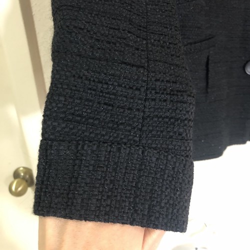 Theory Teesen Jacket Women Size 4 Black Tweed Basic Cotton Blend Shimmer Blazer - Picture 5 of 12