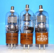 No type 3B24 3B24W 3 audio radio vintage rectifier vacuum tubes valve display