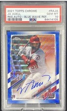 2021 Topps Chrome Jo Adell Rookie Auto Blue Wave Refractor  /150 - PSA 10 GEM