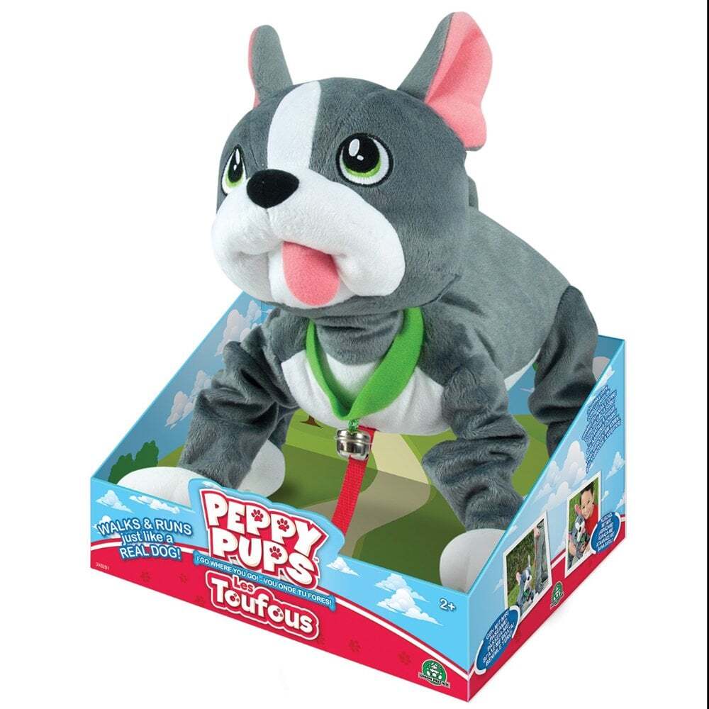 Peppy Pups French Bulldog Soft Plush Toy  - Walking Movement No Batteries Needed