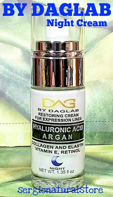 Hyaluronic Acid ARGAN Collagen Elastin Anti-Aging Night (1.35 oz) Crema de Noche