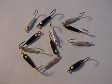 12 NEW ROCKER ICE FISHING ASSORTMENT JIGS SIZE 10 for rod reel line pearl black