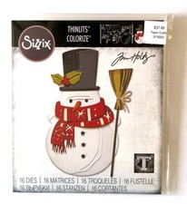 Tim Holtz Sizzix Snowman 16 Piece Set Cutting Dies Christmas Holiday Papercrafts
