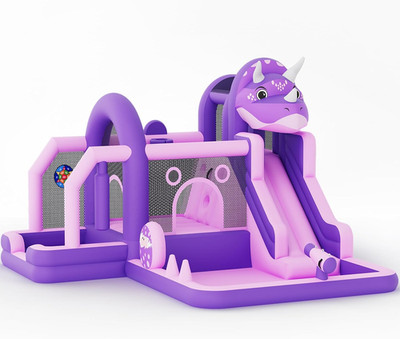 Bounce House, Inflatable Dinosaur Bouncer with Slide and Air Blower, Oxford Clot