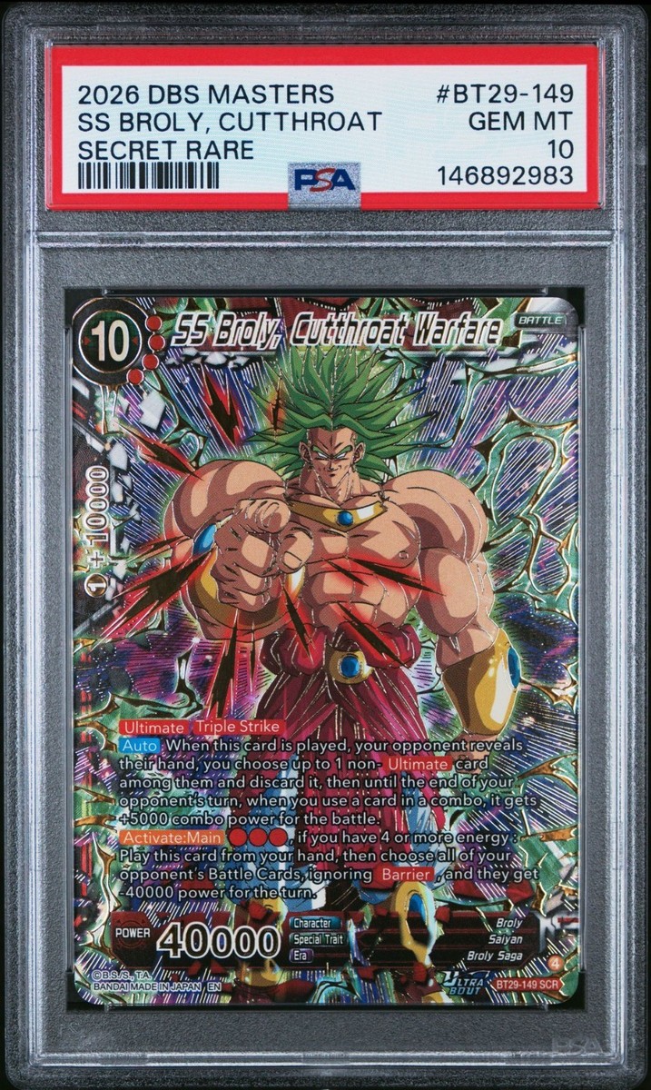 Dragon Ball Super Masters SS Broly Cutthroat Warfare SCR Fearsome