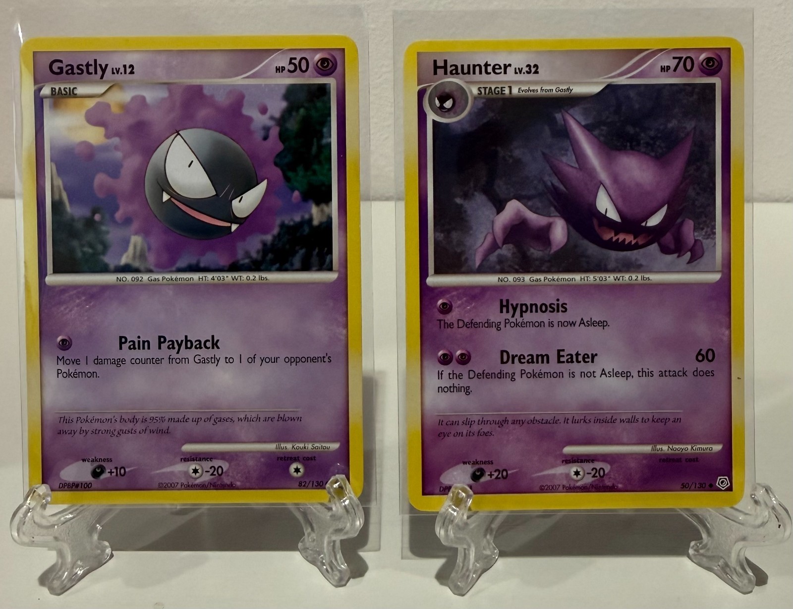 2007 Pokemon Gastly 82/130 & Haunter 50/130 Diamond and Pearl LP (See Desc)