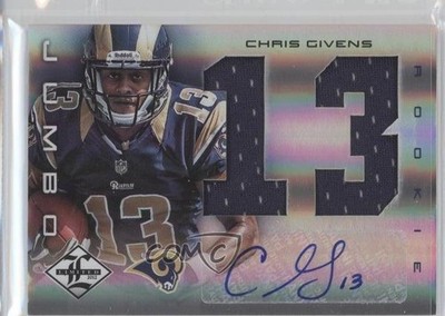2012 Panini Limited Jersey Numbers Signatures 20/49 Chris Givens #27 Auto RC 0f8
