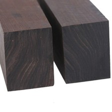 2 Pieces African Blackwood Ebony Wood Material Knife Handle Scales 12x4x2.5cm