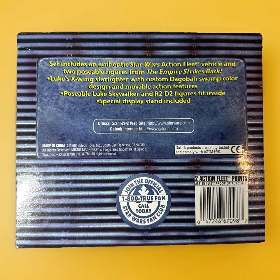 1998 Star Wars Mico Machines Action Fleet Luke's X-Wing From Dagobah Swamp NEW - Image 4 of 4