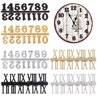 Clock Numerals Kit DIY Digital Arabic Roman Numbers Replacement Parts 6PC