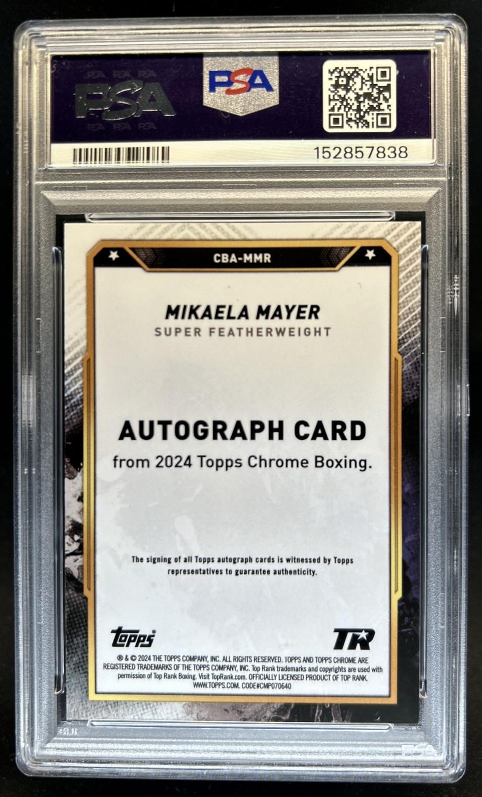 2024 Topps Chrome Mikaela Mayer Auto RC Orange Refractor Rookie #/25 PSA 9 view 2