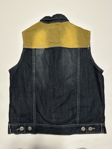 Switch Sleeveless Blue Denim Jeans Jacket Vest Cowboy Waistcoat Men Sz Small - Picture 4 of 7
