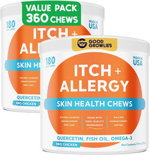 Dog Allergy Relief Chews   Anti-Itch Skin  Coat Supplement: No Fillers, Just Fl