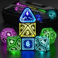Wireless Light Up Dice Set D and D RGB for Dungeons and Dragons,Cool LED DND ...