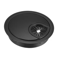 Cable Hole Cover 2-3/8" Zinc Alloy Desk Grommet for Wire Organizer Black