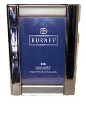 Boston Burnes Lacquer Coated Metallic Picture Frame 4x6” Photo Tarnish Resistant
