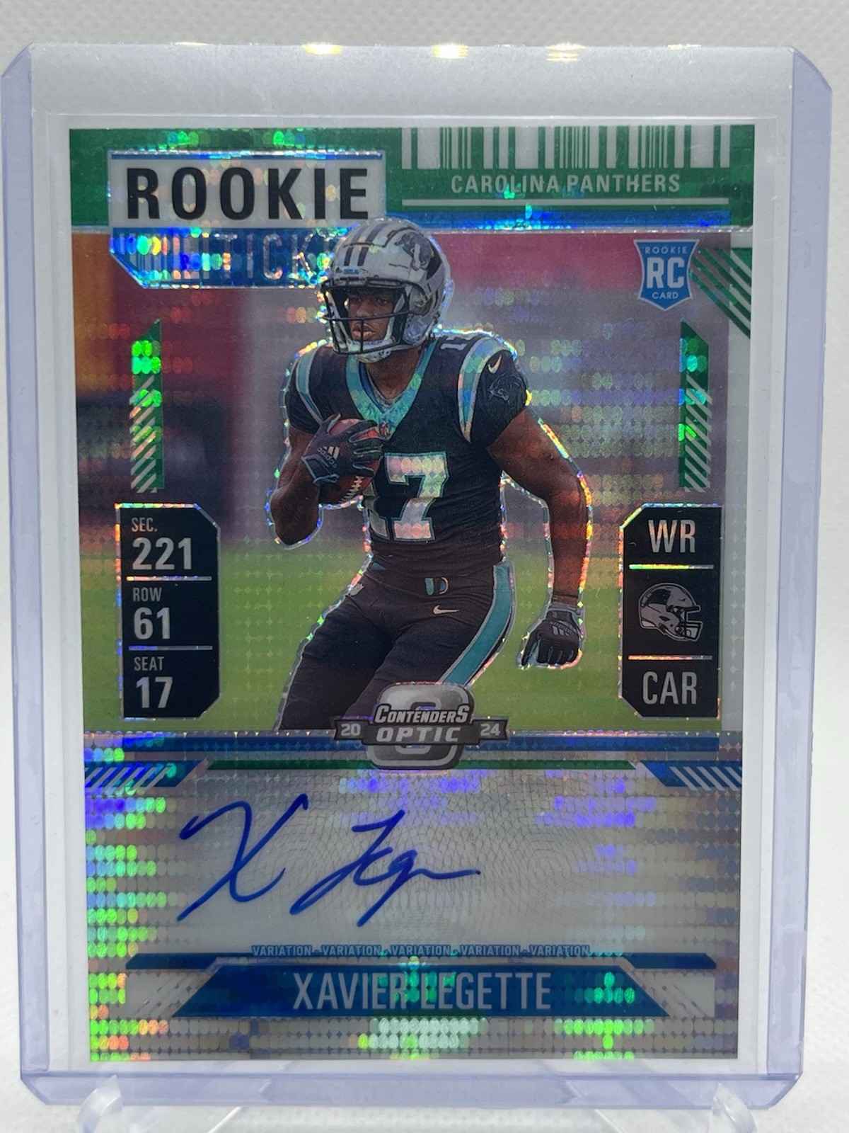 2024 Panini Contenders Optic Rookie Ticket Xavier Legette Variation Auto /25