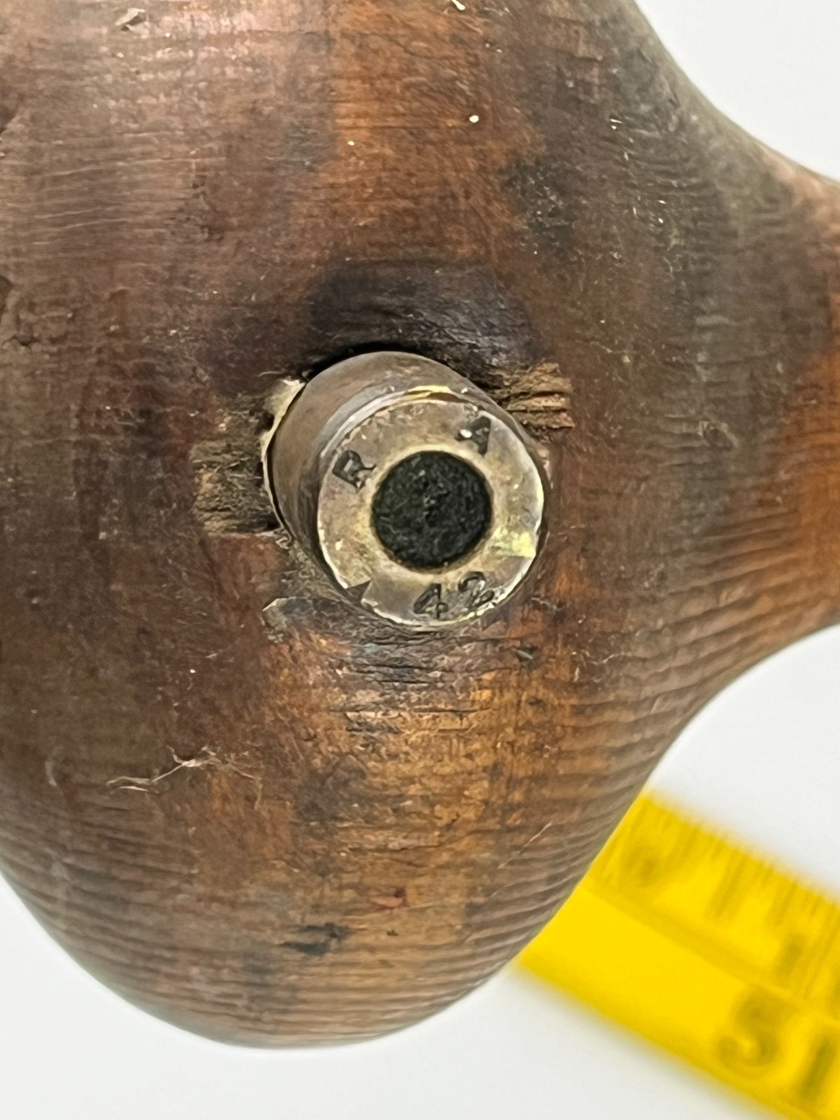 Vintage Lg WoodFinial topper Round Bed Post cabinet Dresser 6"