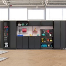 Garage Storage Cabinet System 8Pc Workshop Set Rolling Cabinet Tool Organization