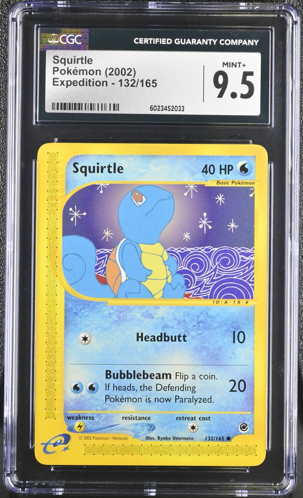 CGC 9.5 Squirtle 132/165 Expedition Pokemon 2002