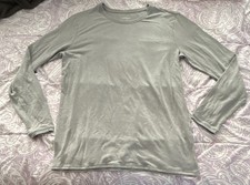 Men's Gray Long Sleeve Crew Neck Solid Regular Fit T-Shirt Casual Basic Top