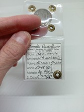 Moneta Antica 10 Soldi o 1/2 Lira 1718 Vutroeio Amedeo II Savoia Argento 