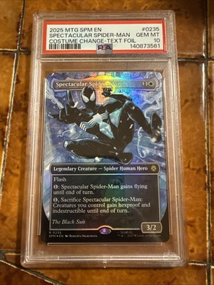 PSA 10 Spectacular Spiderman 235 Textured Foil Black Suit MTG