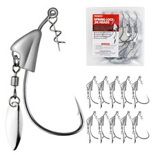 Fishing Jig Heads Versatile Offset Spring Lock Hooks Bass Trout Pike Walleye