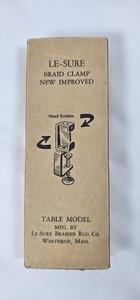 Vintage LE- SURE Braid-Aid Rug Braiding Braid Clamp Original Box Winthrop MASS