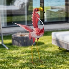 72cm Metal Flamingo Garden Statue Outdoor Yard Lawn Decoration Ornament