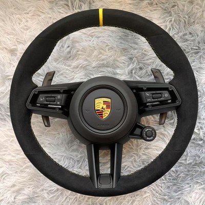 Suede Steering Wheel FOR Porsche 911 718 997 Cayman Boxster Cayenne Macan GT3