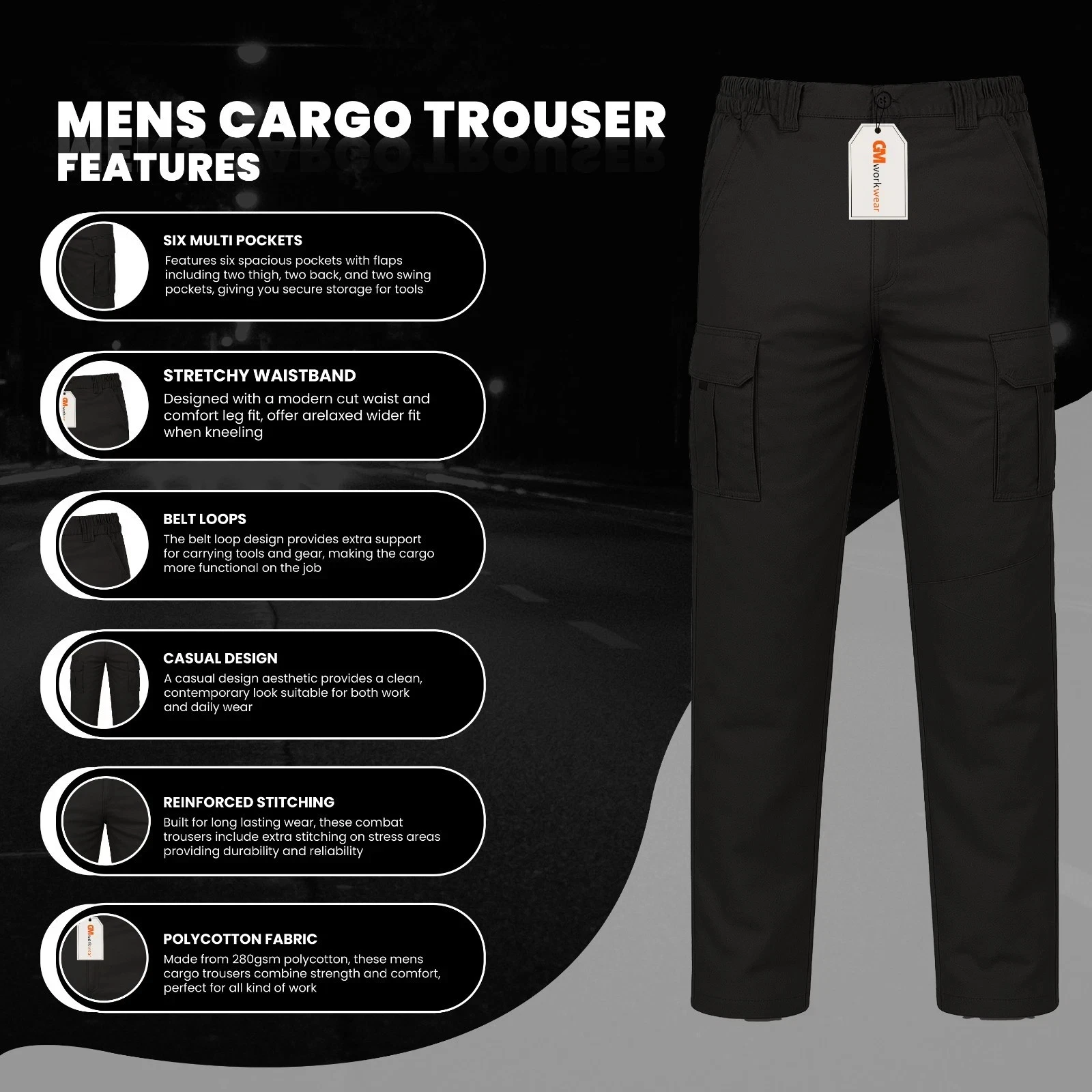 Additional combat cargo trousers detail