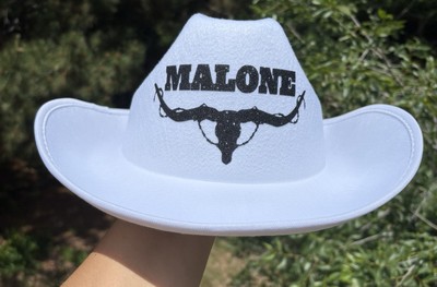 Custom Post Malone Pour Me A Drink Country Merch Tour White Cowboy Hat