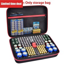 Battery Organizer Case with Tester Holds 150 AA AAA 9V C D Batteries Hard Shell