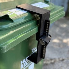 Wheelie Bin Tough Plastic Security Strap Lock with Padlock Operation & Keys