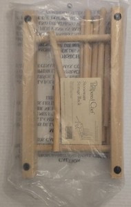 NEW! Pampered Chef Stoneware Storage Rack Wooden Adjustable #2141 Made In USA