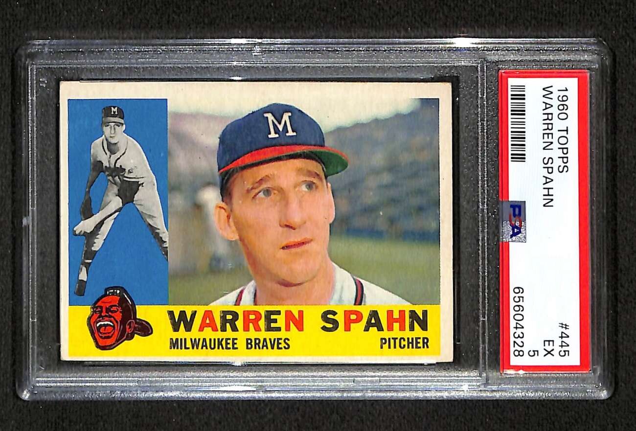 1960 Topps #445 Warren Spahn HOF  PSA 5 EX C106023