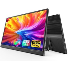 15.6 inch Portable Monitor 1080P FHD Travel Display HDMI/USB-C with Laptops, ...
