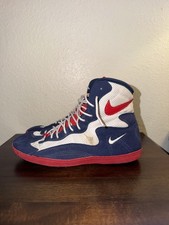 Nike Footsweep Wrestling Shoes Size 8.5 Red White Blue Rare Vintage