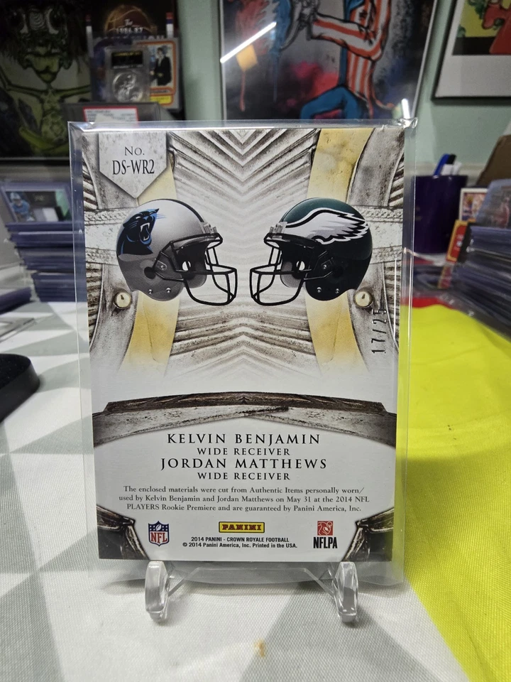 Jordan Matthews Kelvin Benjamin 2014 Crown Royale /25 Dual Rookie Silhouette - Image 2 of 2