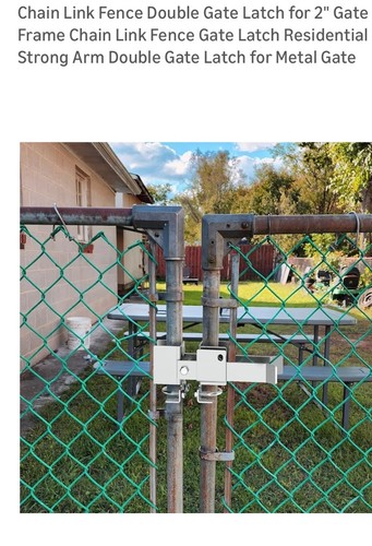 Chain Link Double Gate Latch for 2" Gate Frames Farm Driveway Fencing - 第 1/4 張圖片