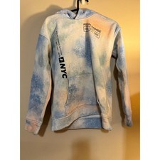 Abercrombie Kids NYC Tie Dye Hoodie Blue Orange Relaxed Fit Sweatshirt 13/14