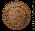 India: 1857 Quarter Anna - Scarce  Semi-key  Better Date  No Reserve  #L7350 — photo 1
