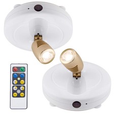 Spotlight Battery Operated, LED Puck Light, Dimmable Uplight with Remote, Sti...