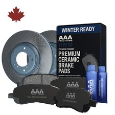 Rear Winter Ready Disc Brake Rotors + Pads for 2017-2018 Seat Ateca EF0C