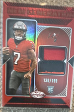 Panini 2/color patch New Generation Jerseys Bucky Irving Rookie Red Mirror /199