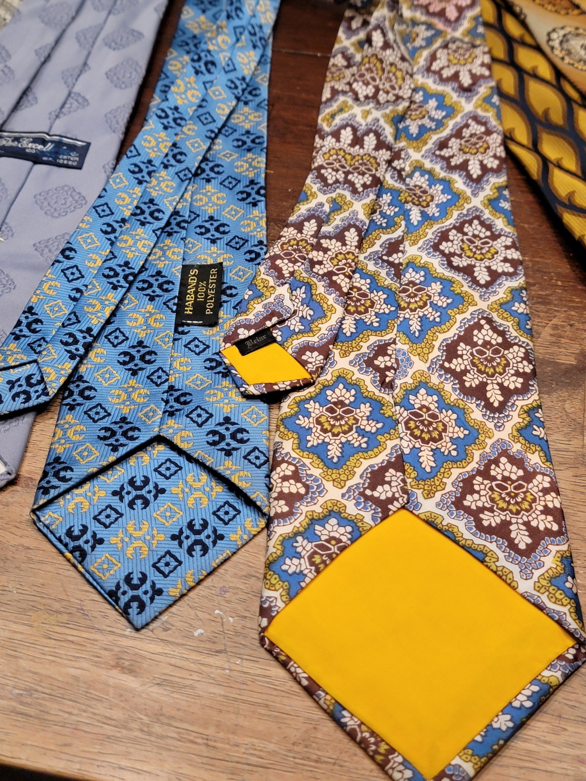 Vtg Disco Neck Tie Lot Of 7 Ties 1960s/70s Misc Italian USA Cool Blue Gold Woven image 8