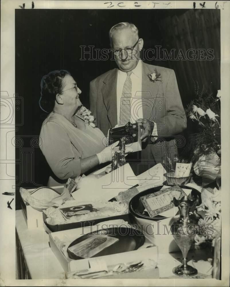 1955 Press Photo Mr & Mrs Charles Ziegler celebrate 50th anniversary