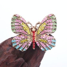 1pc Colorful Crystal Butterfly Brooch - Friend Gift,Fits Dresses,Galas & Parties