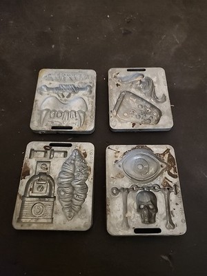 Mattel Thingmaker Fright Factory Molds Lot Of 4 1966 Vintage Skeleton Bones Eye